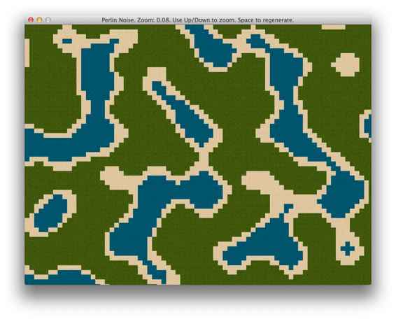 Map generated with Perlin noise