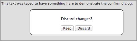 The confirm dialog asking the user whether changes can be discarded