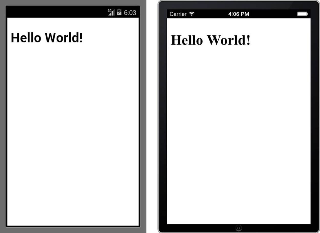 An app running on Android and iOS emulators
