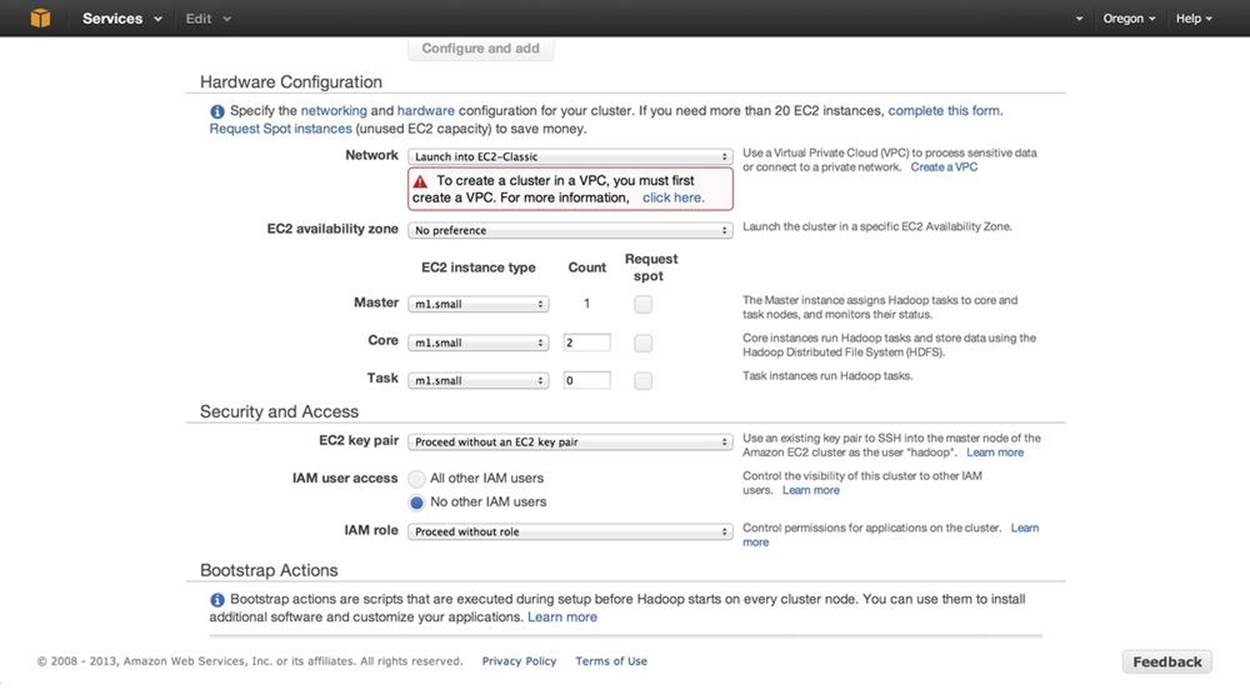 Configuring compute capacity for an Amazon EMR Job Flow