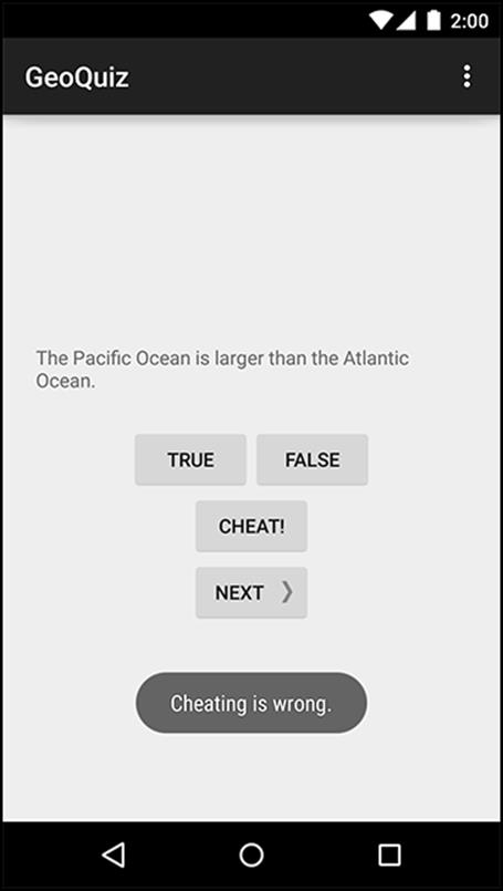 QuizActivity knows if you’ve been cheating