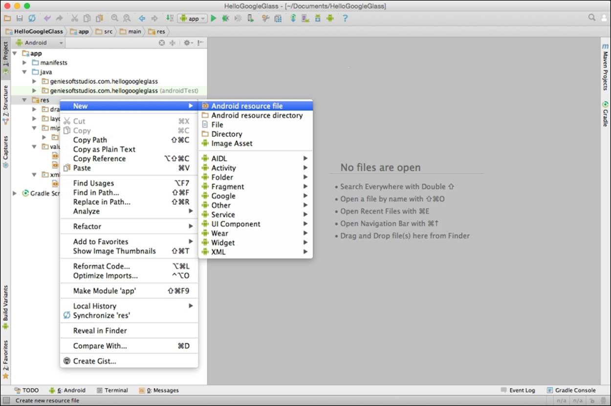Creating the custom menu resource file