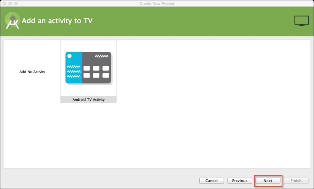 Creating and building an Android TV application