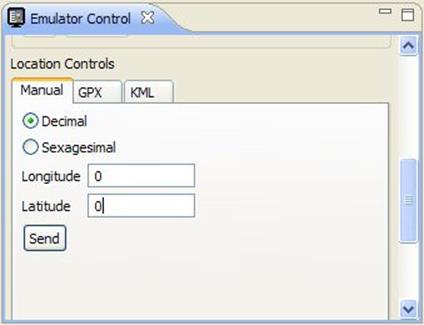 DDMS Emulator Control pane