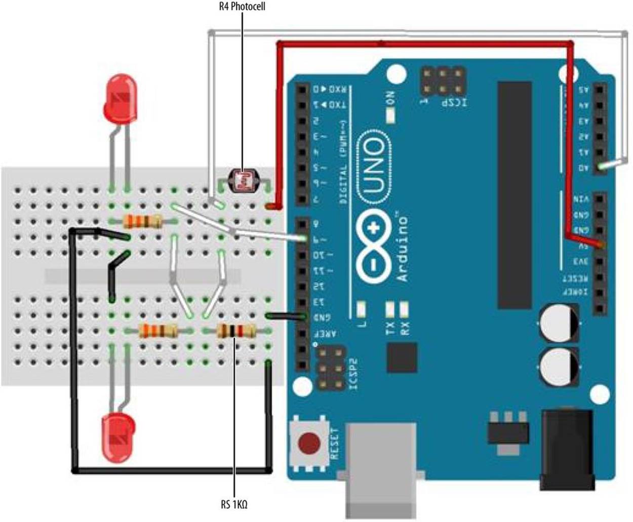 Interactive Twin LED Flasher Fritzing diagram