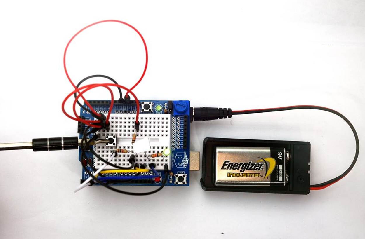 The Arduino AND Logic Gate with LED turned on