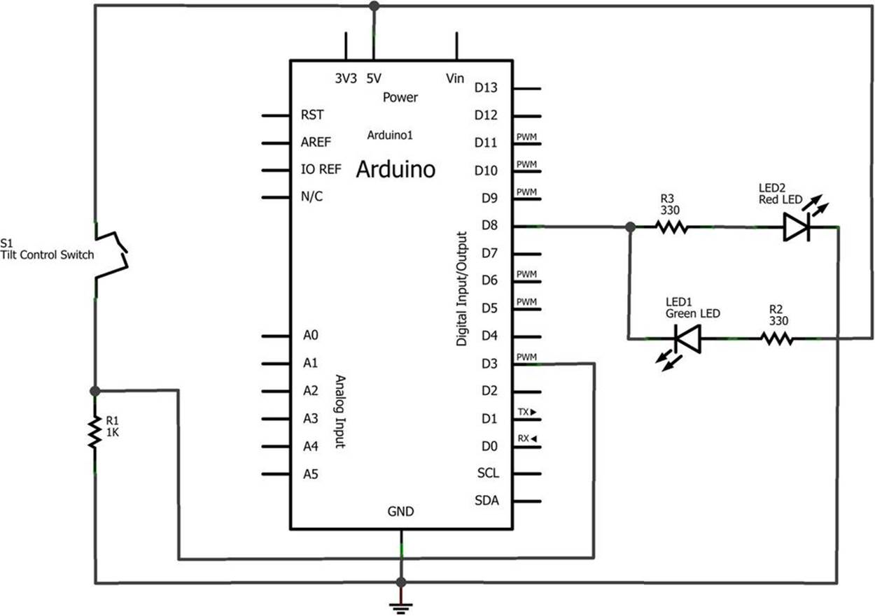The Up-Down Sensor circuit schematic diagram