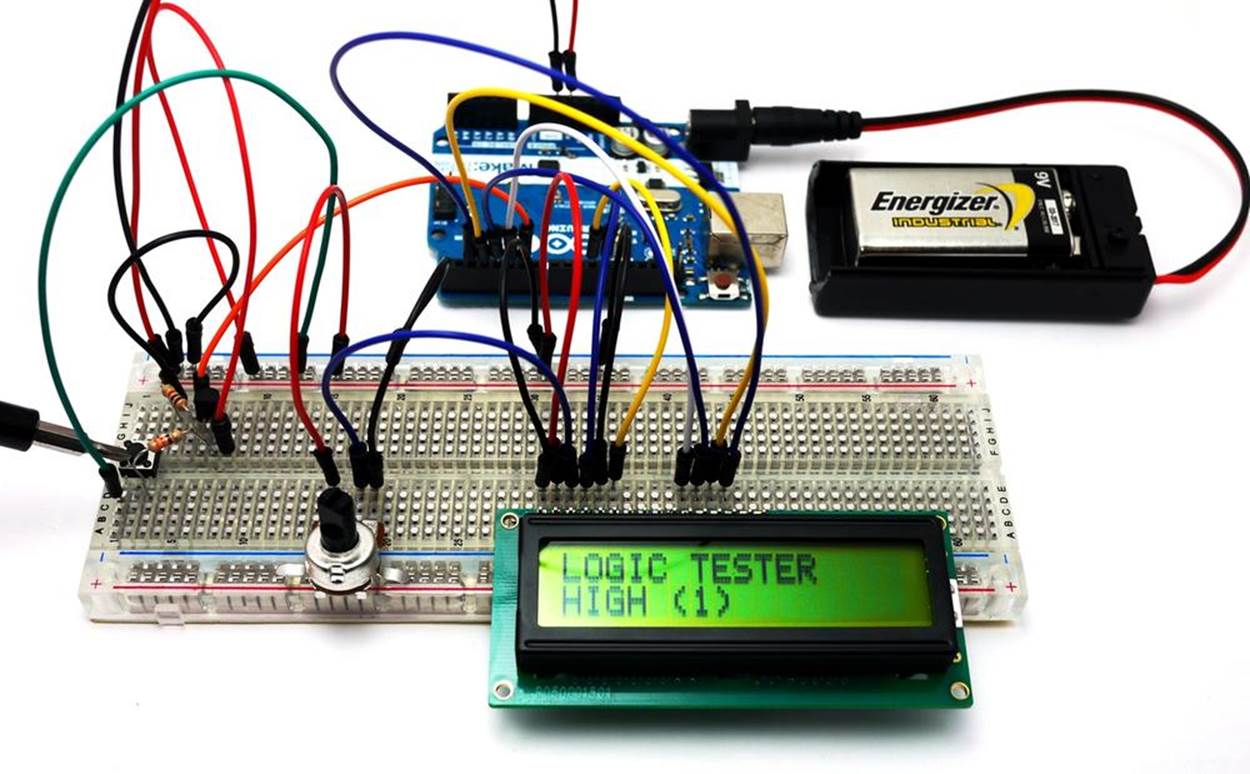 The Logic Tester testing the Arduino’s +5V source