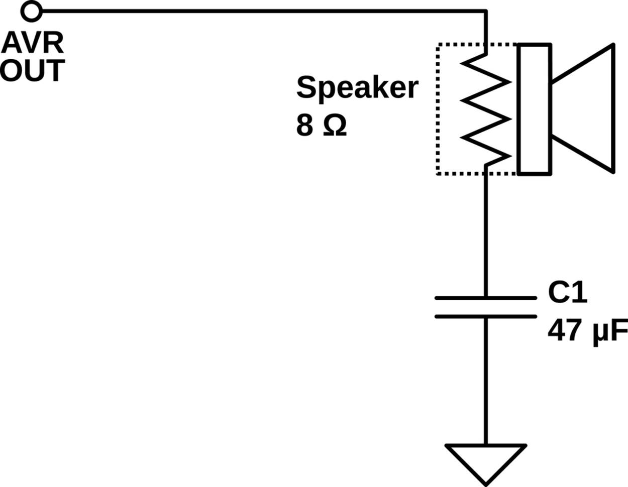 Speaker with a blocking capacitor