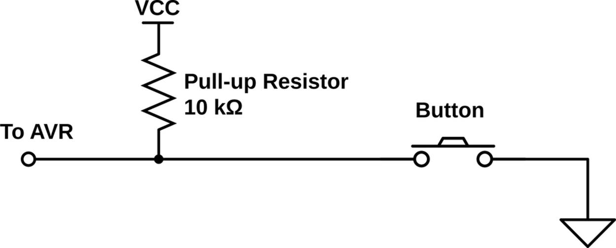 Pull-up resistor button circuit