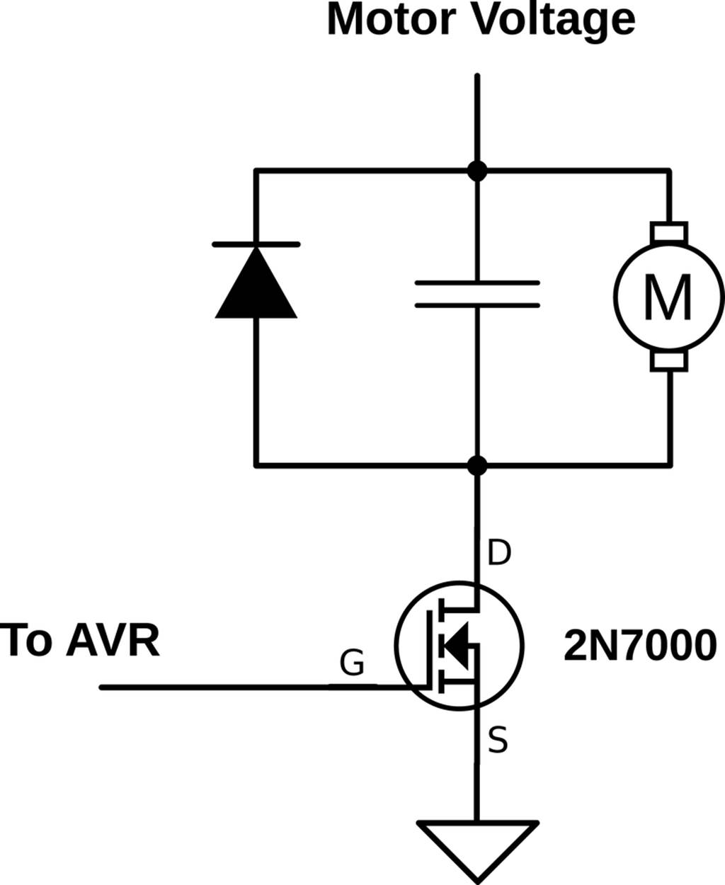DC Motor with low-side MOSFET switch