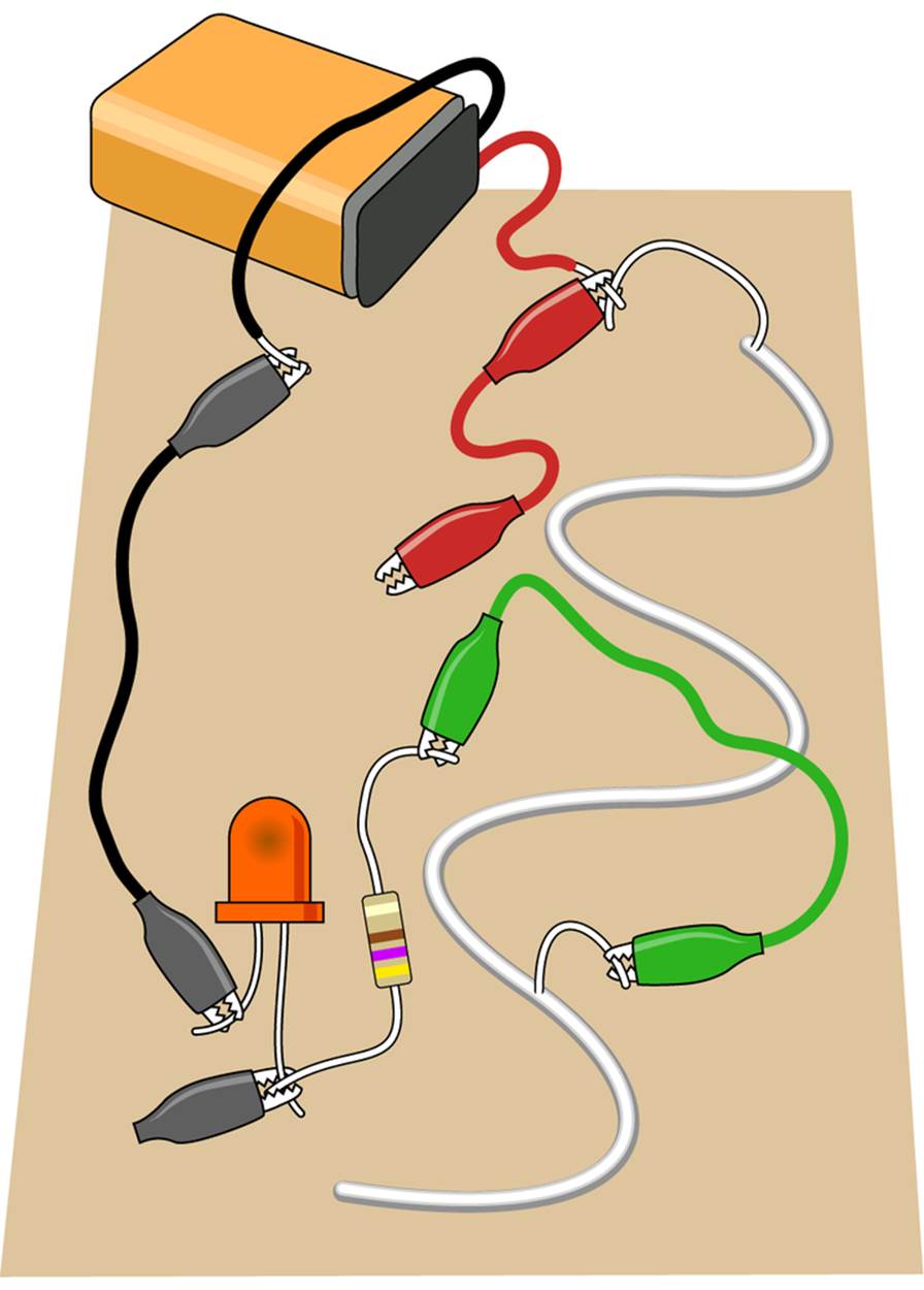 When the transistor is no longer amplifying current to the LED, the resistance of the glue is too high to allow enough current to make the LED light up.