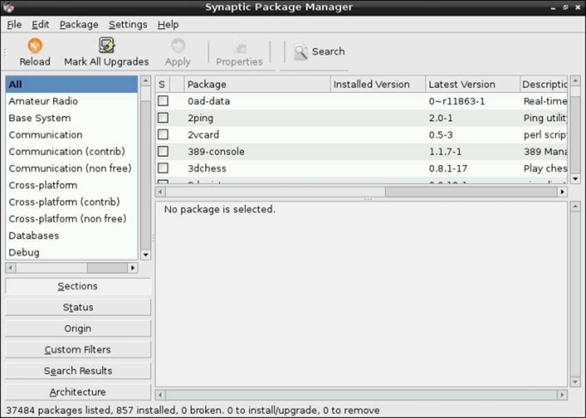 Synaptic GUI Package Manager
