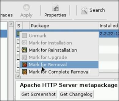 Uninstalling packages using Synaptic