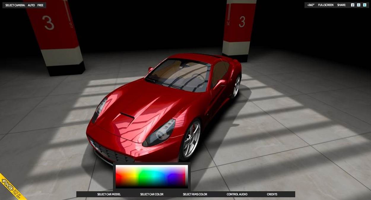 A car configurator and visualizer, by Plus 360 Degrees