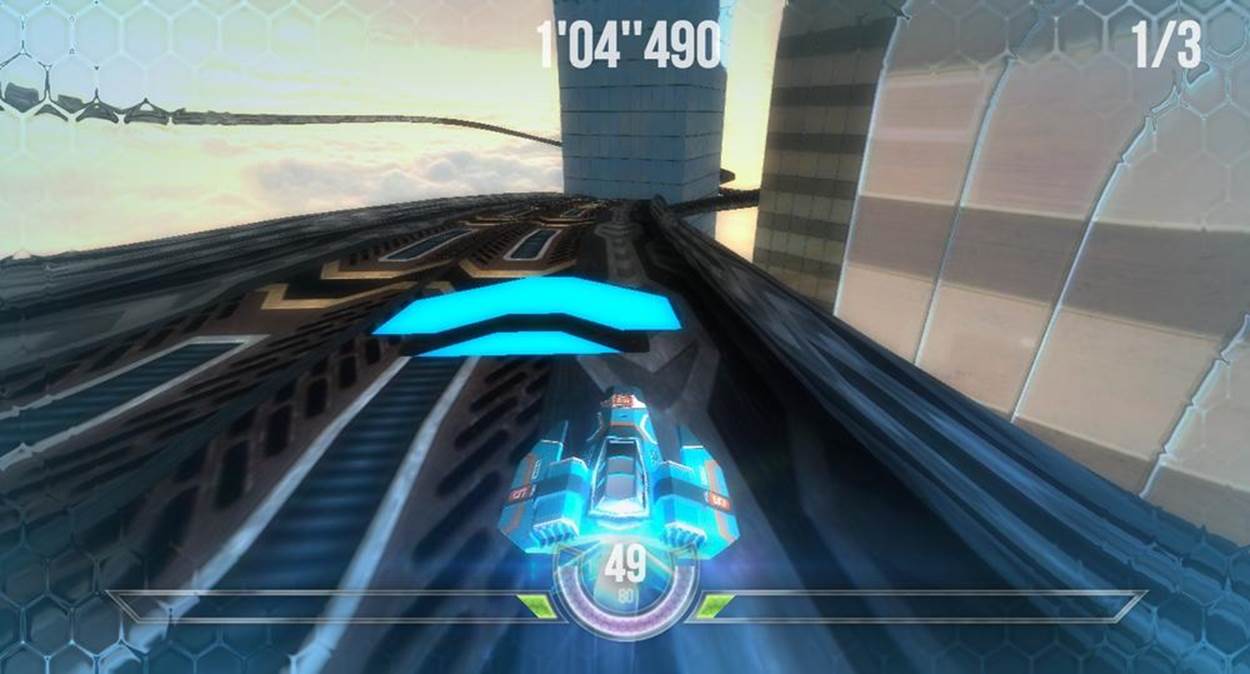 HexGL, a futuristic, fast-paced racing game built by Thibaut Despoulain using HTML5, JavaScript, and WebGL