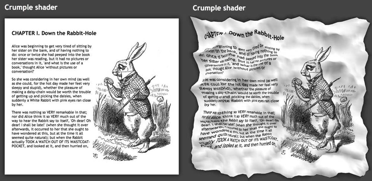 Crumple shader, a CSS3 Custom Filter by Altered Qualia