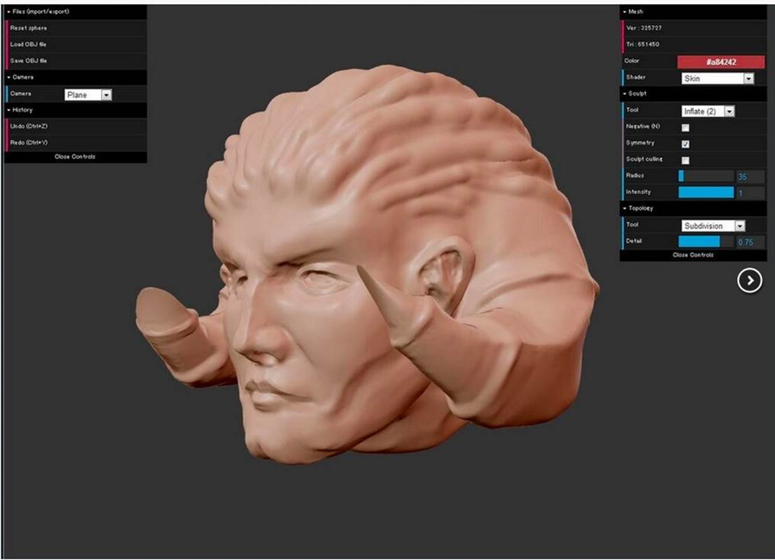 SculptGL, an open source, browser-based 3D modeling tool