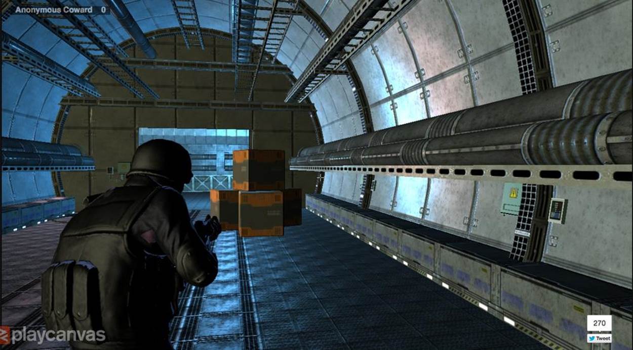 First-person shooter game created with playcanvas