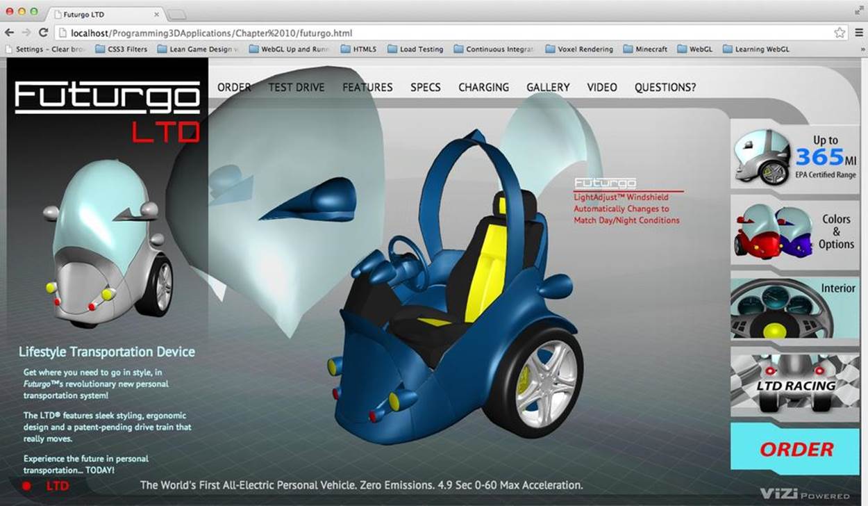 Futurgo concept car: a 3D product page