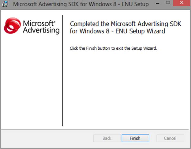The Microsoft Advertising SDK installer.