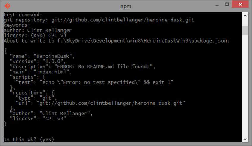 We’ll start by setting up a project.json file through npm init.