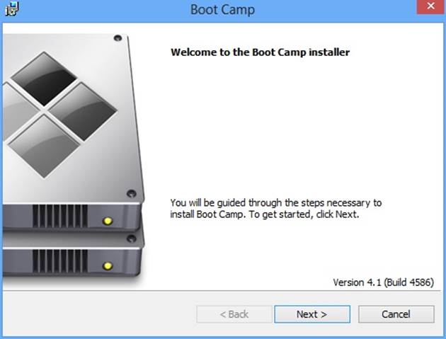 Installing the Windows drivers for Boot Camp.
