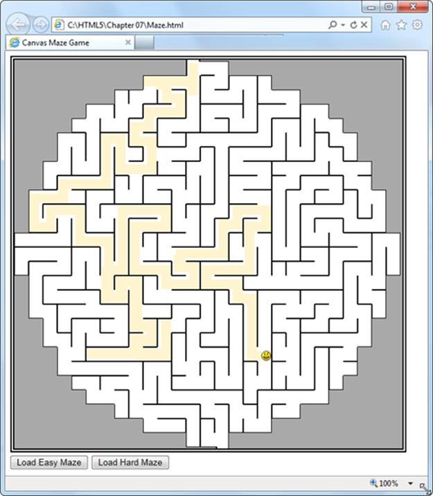 Guide the face through the maze. To a user, it looks like a fun game. To a developer, it’s a potent mix of the HTML5 canvas and some smart JavaScript.