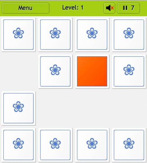 Screenshot of CubeeDoo memory game