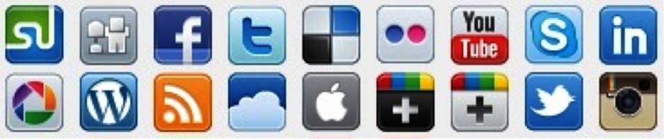 Sprite of popular application and website icons
