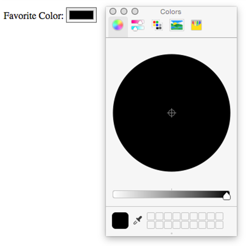 Chrome’s color picker control for the color input type