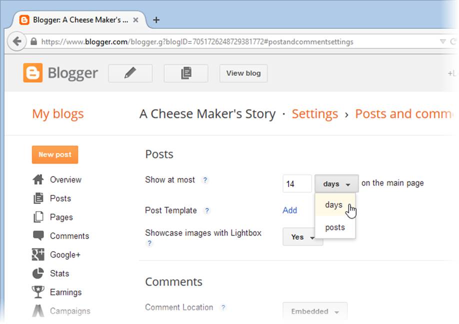 Here’s how to configure your blog to show two weeks’ worth of posts