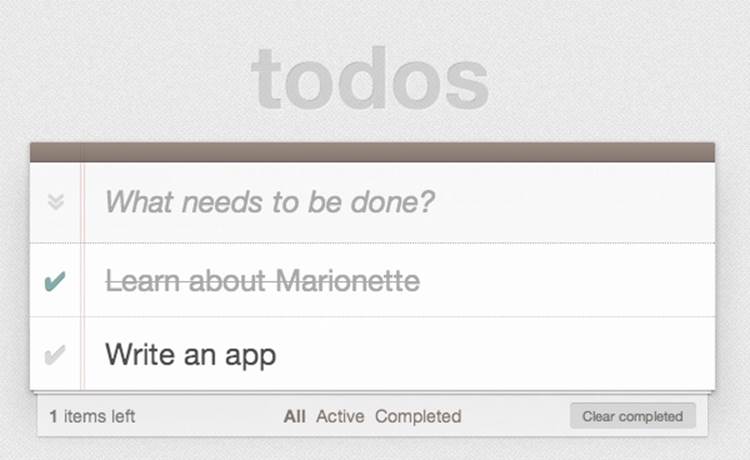 The Marionette Todo application we will be authoring