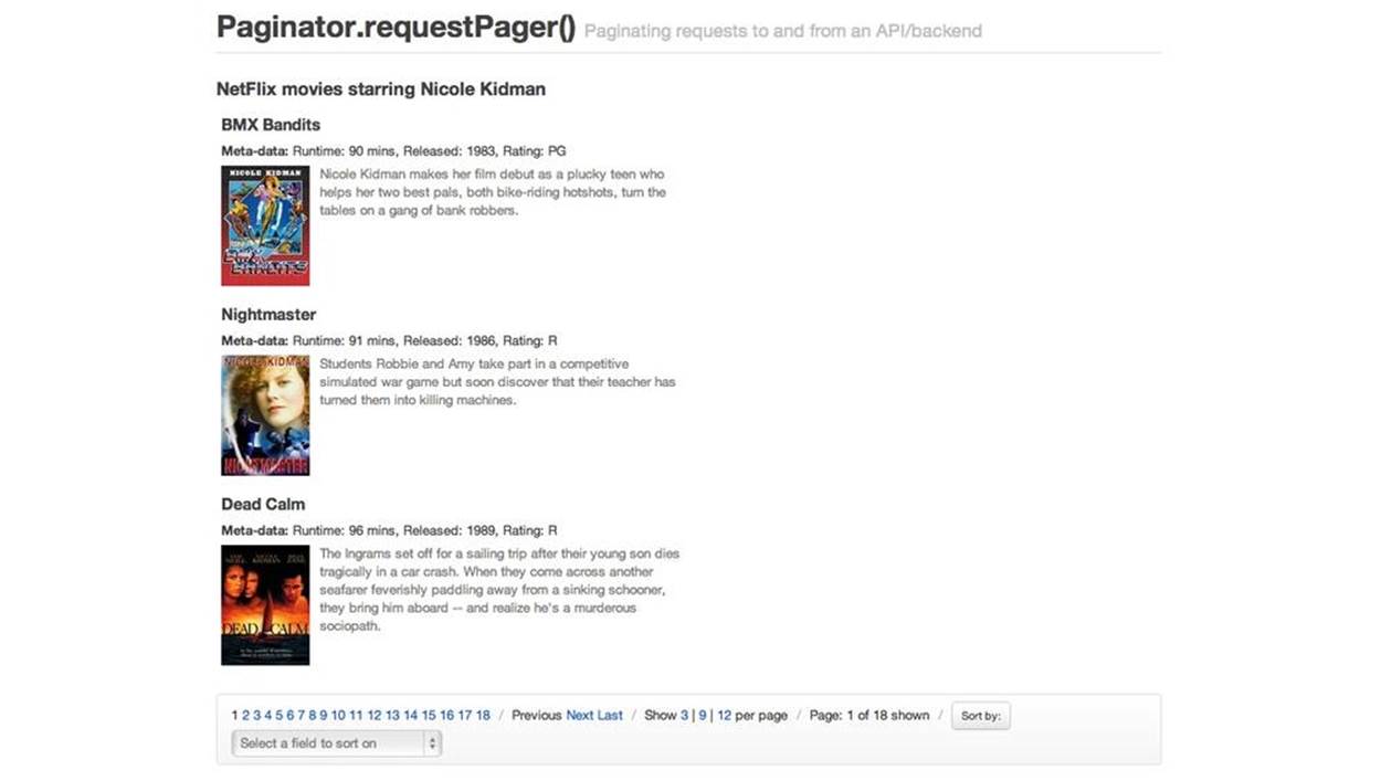 Using the requestPager component to request paginated results from the Netflix API