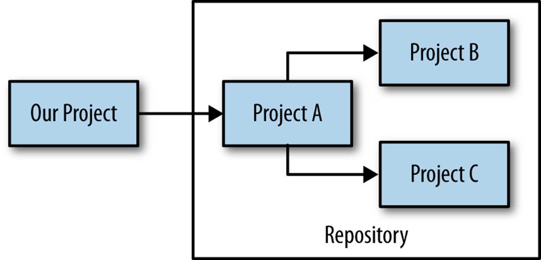 Project dependencies as fetched from an external repository