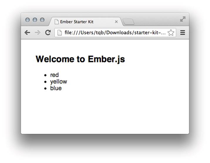 The example application included in the Ember Starter Kit
