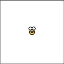 The bee drawn at the point (100, 100)