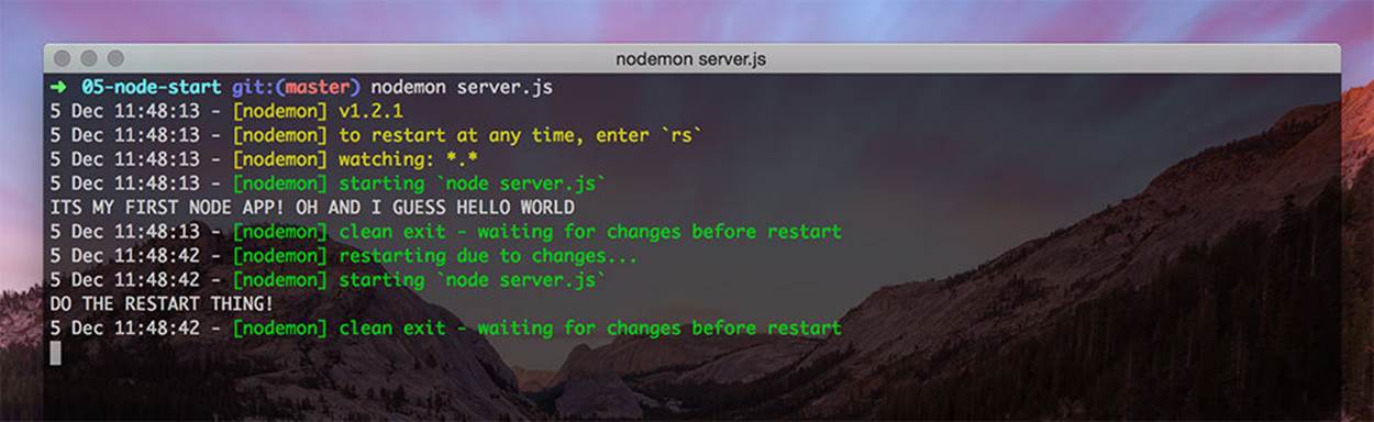 nodemon server.js