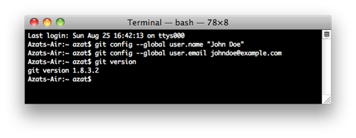 Configuring & Testing Git installation.