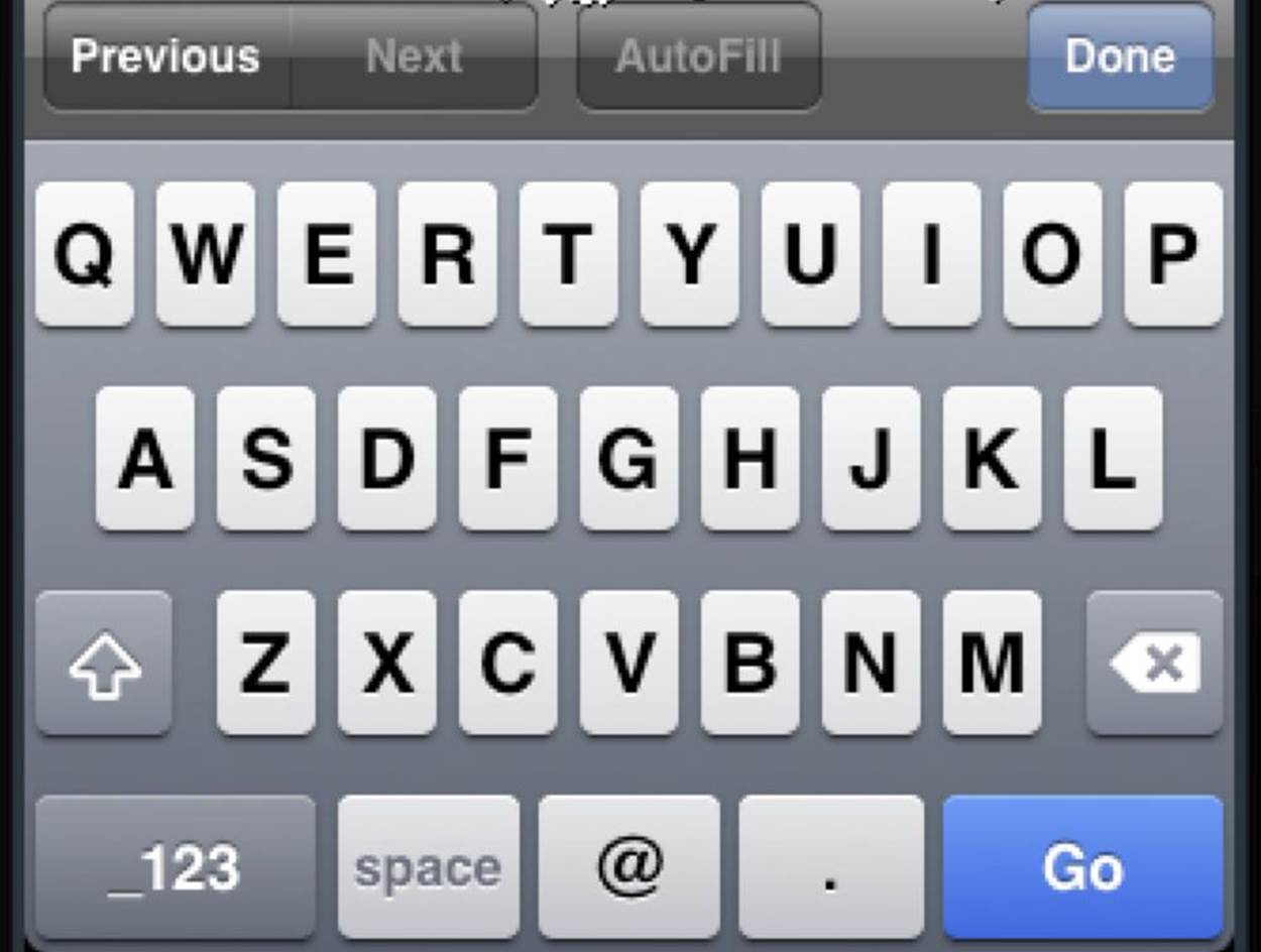 The email keyboard that is shown when you are using an Email field in Sencha Touch
