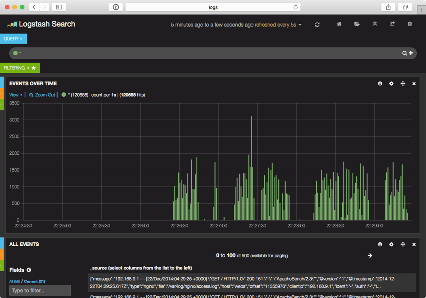 Monitoring a deluge of Nginx requests in near-realtime