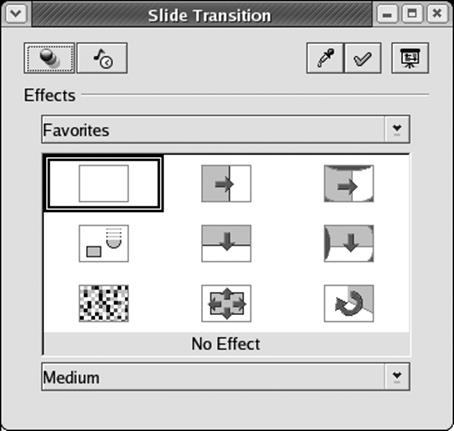 The Slide Transition window