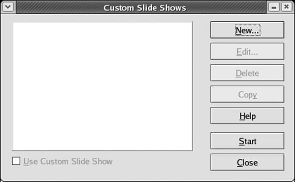 The Custom Slide Show dialog