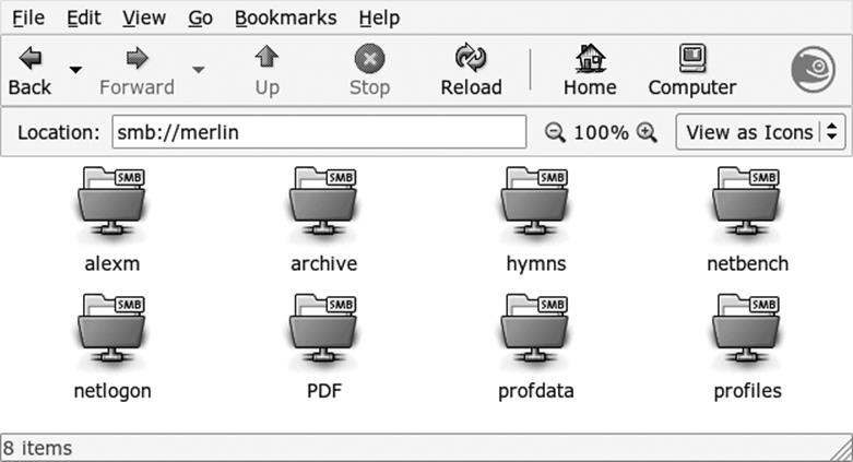 GNOME File Manager using the libsmbclient module