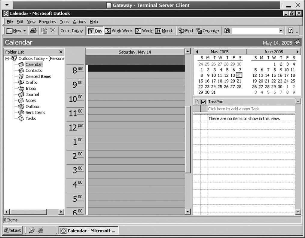 Microsoft Office running on the Linux desktop using Terminal Server
