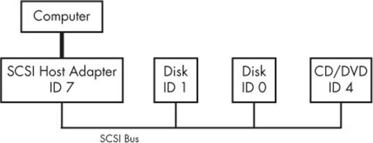 SCSI Bus with host adapter and devices