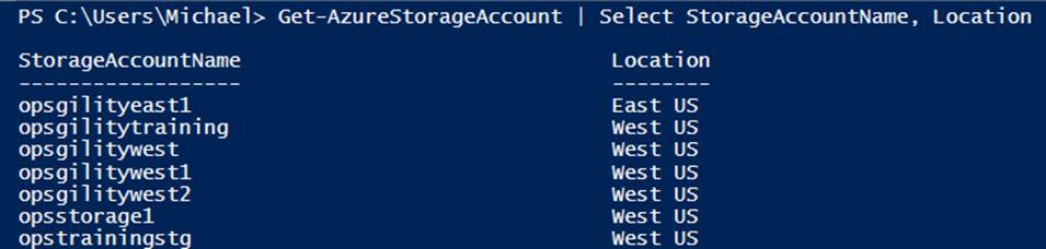 Using Get-AzureStorageAccount to enumerate storage accounts