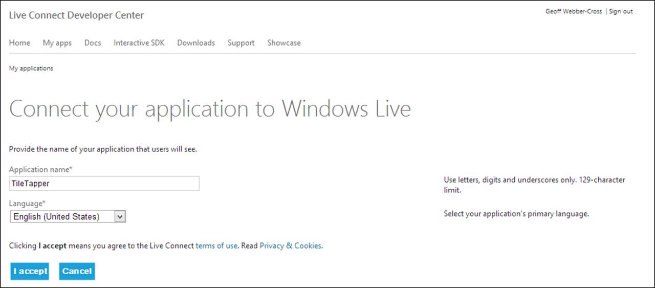 Registering for Windows Live Connect Single Sign-on