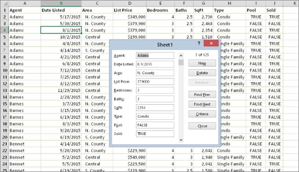 Screenshot of Sheet1 data entry form in front of a table displaying input fields to be filled-up.