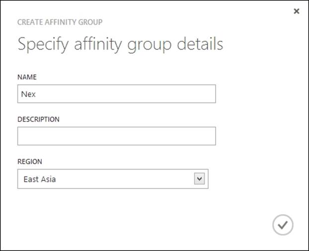 Creating an affinity group